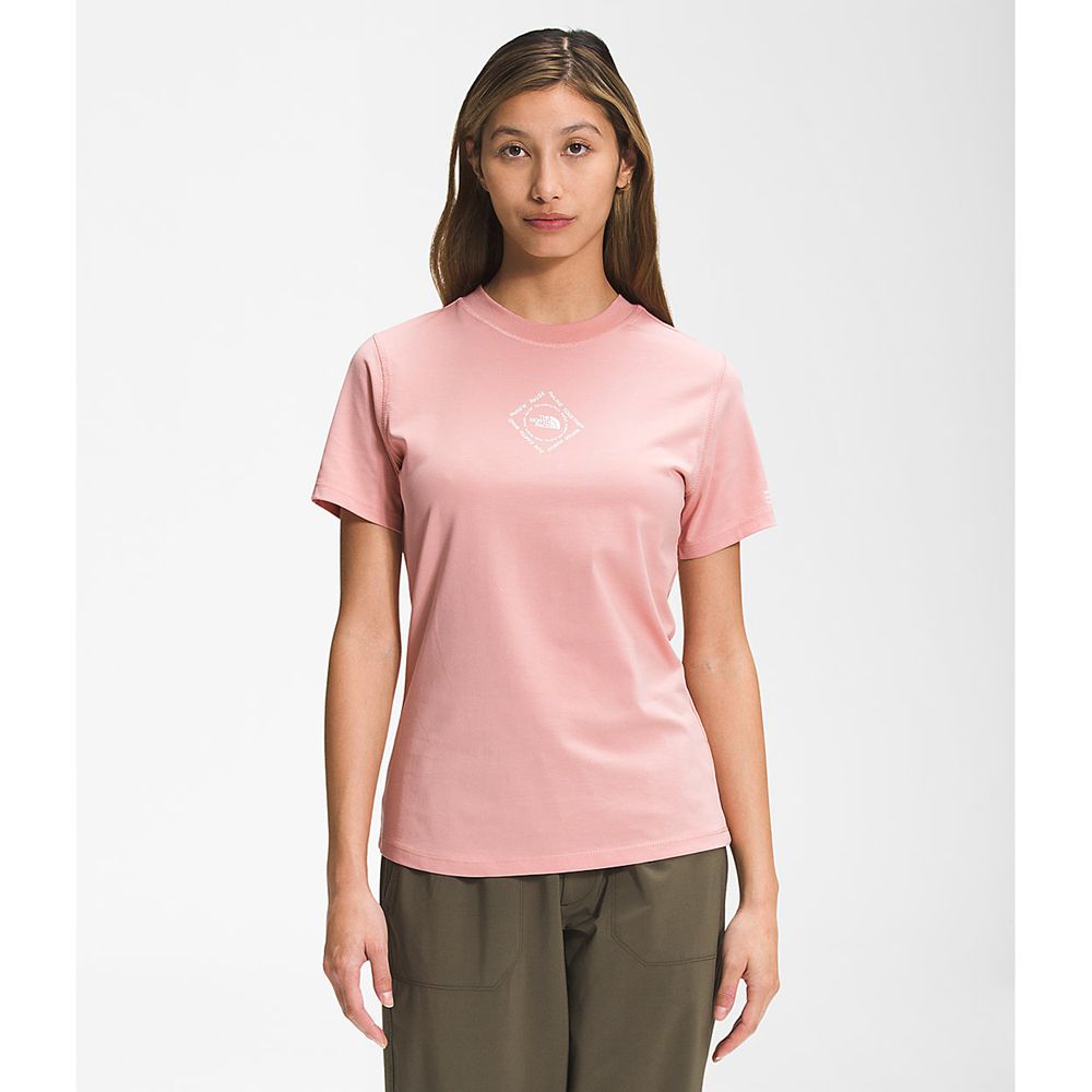 The North Face T-Shirts Womens Australia - The North Face Short Sleeve Himalayan Bottle Source Rose